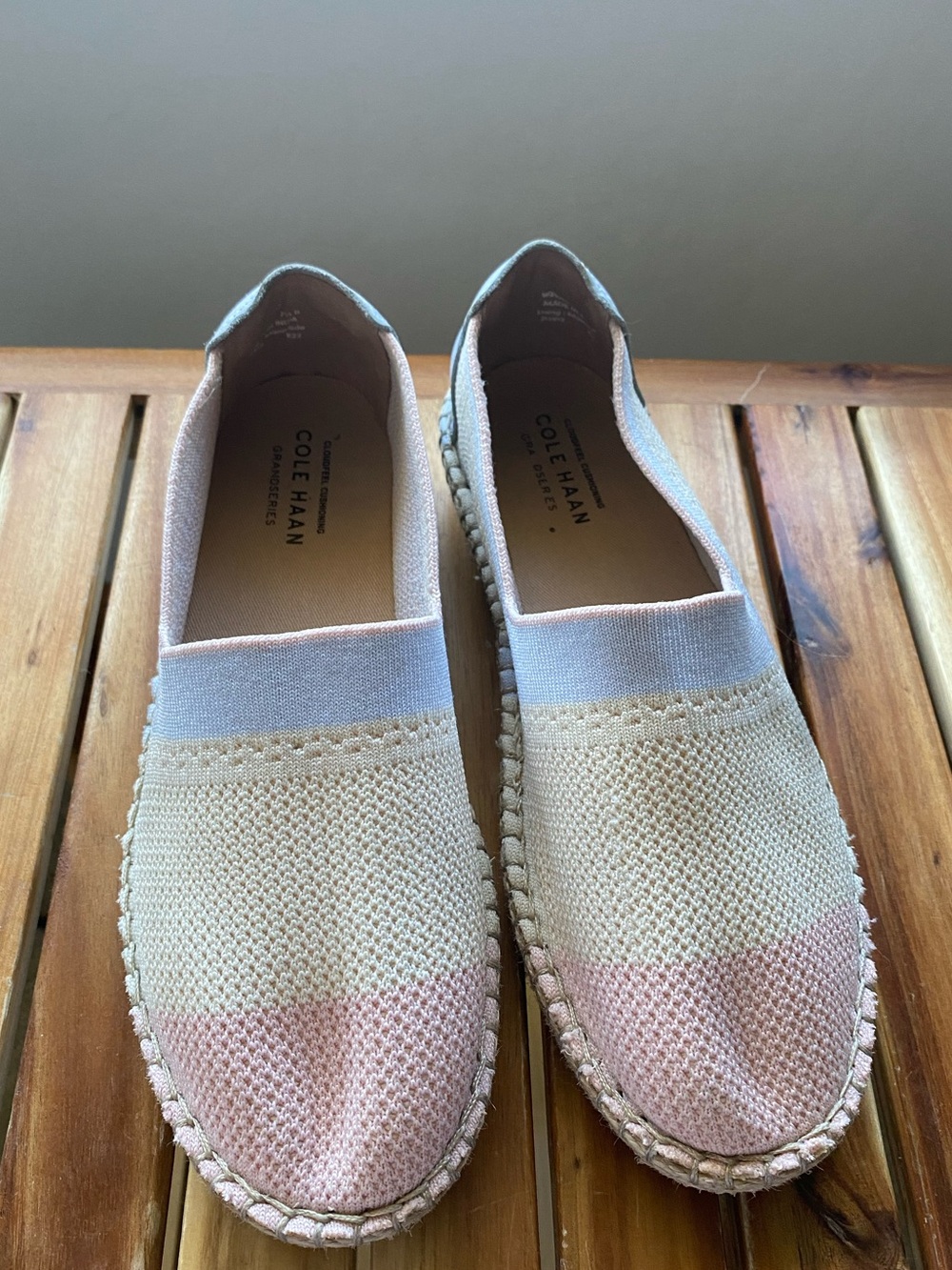 Cole Haan Knit Slip-Ons in Light Yellow, Pink and Light Blue